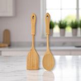 Kazan Hobi Deconox Bambu 2'li Servis Seti, Tavalarınız ve Kızarmanız Için Spatula, Servisleriniz Için Büyük Kaşık | 2 Adet Lüks Bambu Set