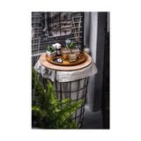 Kazan Hobi Dekoratif Çok Amaçlı Portatif Sehpa Tel Çamaşır Sepeti Kumaşlı Metal Kirli Sepeti ve Saklama Kutusu - 10 x 10 cm - Çok Renkli