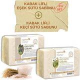 Kazan Hobi Doğal Kabak Lifli Eşek Sütü Sabunu ve Kabak Lifli Keçi Sütü Sabunu 2'li Set