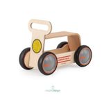 Kazan Hobi Driveme Wood 3'ü 1 Arada Ahşap Ilk Adım Arabası, Yürüme Arkadaşı, Bingit ve Oyuncak Kutusu, Ambulans, Doğal Ahşap, 4 Tekerlekli - Çok Renkli