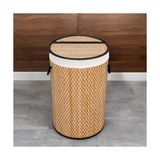 Kazan Hobi El Yapımı Hasır Katlanır Çamaşır Sepeti, Yuvarlak, 55 L, 35 Cm*35 Cm*61 Cm, Doğal Malzeme, Natural - 10 x 10 cm - Çok Renkli