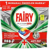 Kazan Hobi Fairy Platinum Plus Bulaşık Makinesi Deterjanı Kapsülü 22 Yıkama Limon Kokulu