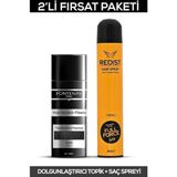 Kazan Hobi Fontenay Saç Dolgunlaştırıcı Keratin Fibers Siyah Topik Saç Tozu 50GR + Saç Spreyi 400ML 2'li Set