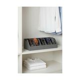 Kazan Hobi Gri 5 Bölmeli Dolap Içi Organizer; Kemer, Çorap, Takı ve Makyaj Düzenleyici - Çok Renkli - 10 cm
