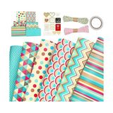 Kazan Hobi Hediye Paketleme Kağıdı, 6 Adet 50X70 cm Bahar Temalı Set, Kurdele, Sticker ve Bant Dahil - Çok Renkli - Standart - Otomatik