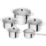 Kazan Hobi Henckels By Zwilling Reflection Tencere Seti, 5 Parça, Cam Kapak, 18/10 Paslanmaz Çelik, Indüksiyon Dahil Tüm Ocak Türleri Için