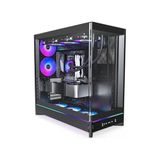 Kazan Hobi HS02 Pro; Atx Mid-Tower Pc Kasası, Oyun Bilgisayarı, Yüksek Hava Akışı, Ters Çevrilebilir Düzen, Sağlam Kavisli Temperli Cam Ön Panel, 5x Argb Pwm Fan Önceden Yüklenmiş, Gömme Tasarım, Aletsiz - 1000 W