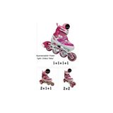 Kazan Hobi Işıklı Çocuk Pateni, Ayarlanabilir, Frenli, Silikon Tekerli, Metal Gövdeli, Unisex, Pembe, 34-37 Beden - Çok Renkli - Standart