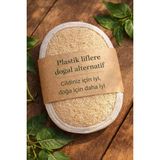 Kazan Hobi Kabak Lifli Oval Lastikli Yüz ve Vücut Kesesi, Doğal Kabak Lifi, Peeling