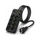 Kazan Hobi Kablo, Akım Korumalı 6'lı Priz, Usb-C & Usb-A Hızlı Şarjlı Çoklu Priz, 16A 4000W Güç, 2 Metre Kalın Çocuk Korumalı Anahtarlı Priz, Ev & Ofis Için Güvenli Power Strip - Çok Renkli