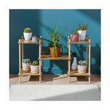 Kazan Hobi Katlı Çiçeklik Rafı Çiçek 3 92X52X29 cm No3 Ahşap Saksı Standı - Standart - Çok Renkli