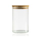 Kazan Hobi Kavanoz; 600 ml Çizgili, Yuvarlak Ahşap Kapaklı Hava Geçirmez, Tatlı, Baharat, Gıda Saklama Kabı, Kokusuz Dayanıklı Cam Saklama Kabı, Kavanoz - Çok Renkli - 1