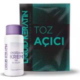 Kazan Hobi Keratinli Gri Toz Açıcı, Oksidan Kremli Set - Yakmadan Saç Rengi ve Boya Açıcı Set (30G,60ML=90GR)