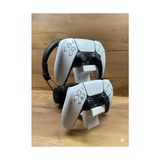 Kazan Hobi Kulaklık, Ps5 Dualsense 2'li Oyun Kolu ve Standı Beyaz Renk | 3D Baskı Dikey Tutucu (21.5X18X4 Cm) - Çok Renkli