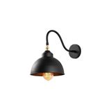 Kazan Hobi LED Işık Pütürlü Siyah Metal Aplik, E27 Duvar Lambası, 21X32X28 Cm, Salon Yatak Odası, SIYAH-3742 - Çok Renkli