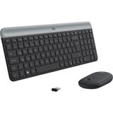 Kazan Hobi Logitech MK470 Slim Combo Kablosuz Klavye Mouse Seti, 12 Fn Kısayolu ile Kompakt Klavye, Sağ ve Sol Elle Kullanılabilir, 10 M Kullanım Mesafesi, Sessiz, Türkçe Q Klavye, Siyah