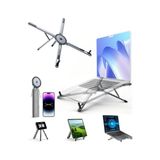 Kazan Hobi Masa Için Taşınabilir Katlanabilir Dizüstü Bilgisayar Standı, Katlanabilir Ergonomik, 8 Seviyeli Yükseklik, 13-17 Inç Dizüstü Bilgisayarlar, Alüminyum Yapı, Tripod Uyumlu, Taşınabilir, Saklama - Çok Renkli - 10 x 10 cm