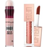 Kazan Hobi Maybelline New York Instant Anti Age Eraser Kapatıcı- 05 Brighten & Maybelline New York Lifter Gloss Nemlendirici Dudak Parlatıcısı - 009 Topaz
