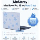Kazan Hobi Mcstorey MacBook Pro 13 Çiçek Desenli Kılıf A1706 A1708 A1989 A2159 A2251 A2289 A2338 M1 M2 Uyumlu Baskılı Sert Kılıf Ince Hafif Koruyucu Kapak Açık Mavi
