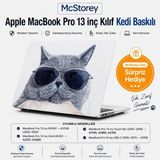 Kazan Hobi Mcstorey MacBook Pro 13 Kedi Desenli Kılıf A1706 A1708 A1989 A2159 A2251 A2289 A2338 M1 M2 Uyumlu Tpu Sert Kılıf Ince Hafif Koruyucu Kapak Gri