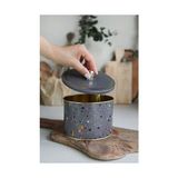 Kazan Hobi Metal Çok Amaçlı Dokulu Dekoratif Saklama Kutusu, 14 Cm, Terrazo - Çok Renkli