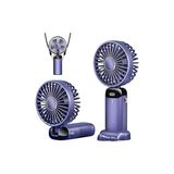 Kazan Hobi Mini El Fanı 5 Kademeli Dijital LED Göstergeli Boyun Askılı Mini Klima Vantilatör Mor - Çok Renkli