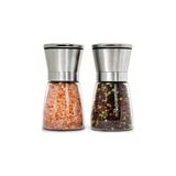 Kazan Hobi Mithra Life 2li Set Metal Krom Kapaklı Cam Tuz Karabiber Değirmeni Gümüş MIT1244