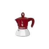 Kazan Hobi Moka Exclusive Indüksiyon: 2 Cups Ocak Üstü Espresso Pişirici; 100 Ml, Kırmızı Renk, Alt Hazne: Dış Paslanmaz Çelik Iç Alüminyum, Indüksiyon Ocak Türleri Için Uygundur - Renkli