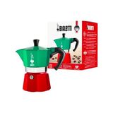 Kazan Hobi Moka Express Italia: 3 Cups Ocak Üstü Espresso Pişirici; 130 Ml, Karma Renk, Alüminyum Gövde, Patentli Güvenlik Valfi, Tüm Ocak Türleri Için Uygundur (Indüksiyon Hariç) - Renkli