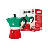 Kazan Hobi Moka Express Italia: 6 Cups Ocak Üstü Espresso Pişirici; 270 Ml, Karma Renk, Alüminyum Gövde, Patentli Güvenlik Valfi, Tüm Ocak Türleri Için Uygundur (Indüksiyon Hariç) - Renkli