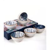 Kazan Hobi Mukko Home 6'lı Desenli Porselen Kase Seti 320 Ml, Çorbalık, Kahvaltılık, Atıştırmalık Kase Hediyelik Kutulu,çok Renkli, FAN04