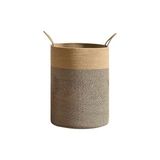 Kazan Hobi Naturaweave Jüt Hasır Kirli Sepeti Banyo Sepeti Giyisi Havlu Battaniye Dergi Oyuncak Düzenleyici Saksı Sepet Organizer Hafif Kulp Detaylı Yumşak ve Dayanıklı Karavan Organizeri (Hasır-Siyahkırçıl) - 10 x 10 cm - Çok Renkli