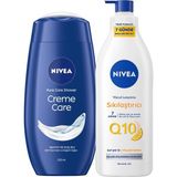Kazan Hobi Nivea Creme Care Nemlendirici Duş Jeli 250ML ve Q10 Sıkılaştırıcı Vücut Bakım Losyonu 400ML, C Vitamini