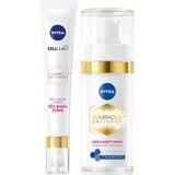 Kazan Hobi Nıvea LUMINOUS630 Leke Karşıtı Cilt Serumu 30ML, Hyaluronik Asit, E Vitamini, Cilt Tonu Eşitleyici ve Nıvea LUMINOUS630 Koyu Halka Karşıtı Göz Kremi 15ML