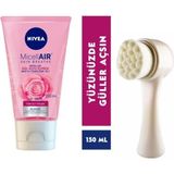 Kazan Hobi Nıvea Micellar Gül Suyu Içeren Makyaj Temizleme Jeli 150 ml & Fluweel Yüz Temizleme Fırçası
