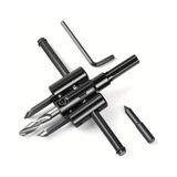 Kazan Hobi Panç Delme Ayarlanabilir Alçı Panç Delme Aparatı – 2 Bıçaklı Daire Testeresi – 30 MM-200 mm Delik Açma – Matkap Ucu ve Anahtar Dahil Set - Çok Renkli