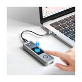 Kazan Hobi Parmak Izi Şifrelemeli M.2 SSD Kutusu, Type-C Alüminyum Harici SSD Enclosure, 2230 2242 2280 Uyumlu, 1000MB/S, Silikon Kılıflı, ITH18-U124, Gri - Otomatik