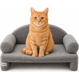 Kazan Hobi Pet Peluş Kedi Koltuğu, Kanepesi, Yatağı, Evcil Hayvan Dinlenme Koltuğu, Rahat Kedi Sofa Yatağı, 45X33X25 cm Açık Gri - Standart - Çok Renkli