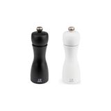 Kazan Hobi Peugeot - Karabiber Değirmeni + Tuz Değirmeni Tahiti 15 cm Duo + Karabiber + Kristal Tuz - Klasik Öğütme Derecesi Ayarı - Pefc Sertifikalı Ahşaptan - Fransız Know-How - Siyah ve Mat Beyaz