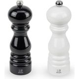 Kazan Hobi Peugeot Paris Karabiber-Tuz Değirmen Set Siyah-Beyaz 18CM