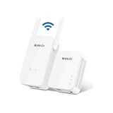 Kazan Hobi Ph5 Wlan Powerline Adaptör Seti, 1000MBIT/S Powerline + 300MBIT/S Wlan, 3 Lan Bağlantı Noktası, Wifi Klonlama, Tak ve Çalıştır, Beyaz - Çok Renkli