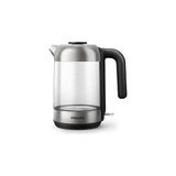 Kazan Hobi Philips Serisi 5000 Cam Su Isıtıcısı - 1,7l, Hızlı Kaynatma, Paslanmaz Çelik Eleman, Kireç Filtresi, 360° Kablosuz Taban, Çıkarılabilir Kapak, Mavi Işık Göstergesi (HD9339/80)