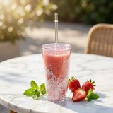 Kazan Hobi Pipetli Çift Katmanlı Soğuk Içecek Bardağı – Boncuklu Tasarımlı Kapaklı Pipetli Bardak 20 Cm, Smoothie ve Soğuk Içecekler Için Yeniden Kullanılabilir Bardak