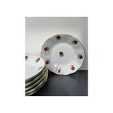Kazan Hobi Porselen 12 cm Kırmızı Gül 12'li Çay Tabak 8697635562138 - Çok Renkli