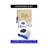 Kazan Hobi Protez Tırnak Kalıcı Oje Seti, Strong 210 Freze Makinesi ve Uv LED Kurutucu, Beyaz - Çok Renkli