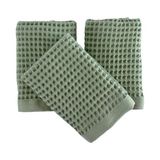 Kazan Hobi Püskül Lüks 3-Adet Waffle El Havlusu Seti, Büyük 40X80 Cm, Adaçayı Yeşil, 100% Pamuk Yumuşak Süper Emici Hızlı Kuruyan Yüksek Kaliteli 3D Waffle Petek Dokuma Banyo ve Mutfak Havluları - Çok Renkli
