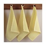 Kazan Hobi Püskül Sarı, Pakette 3-Adet 30X30 cm Mutfak Havlusu, Misafir Havlusu, 100% Pamuk Yumuşak Emici Hızlı Kuruyan Yüksek Kaliteli 3D Waffle Petek Dokuma Çok Amaçlı Kare Ölçü El, Yüz ve Mutfak Havlusu - Çok Renkli