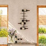 Kazan Hobi Rack And Cork - Modern Metal Şarap Rafı – Duvara Monte Edilebilir 8 Şişelik Şarap Tutucu – Minimalist Ev Bar Dekorasyonu
