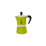 Kazan Hobi Rainbow: 3 Cups Ocak Üstü Espresso Pişirici; 130 Ml, Yeşil Renk, Alüminyum Gövde, Patentli Güvenlik Valfi, Tüm Ocak Türleri Için Uygundur (Indüksiyon Hariç) - Renkli