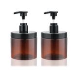 Kazan Hobi Şampuan ve Saç Kremi Için Pompalı Şişeler, 2'li Paket, 16.5OZ/500 Ml, Geniş Ağızlı Plastik Kavanoz - Renkli